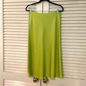 J crew lime green satin skirt